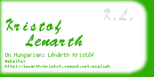 kristof lenarth business card