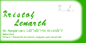 kristof lenarth business card